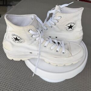 Converse Chuck Taylor All Star Lugged High Top White Platform Sneakers 565902C